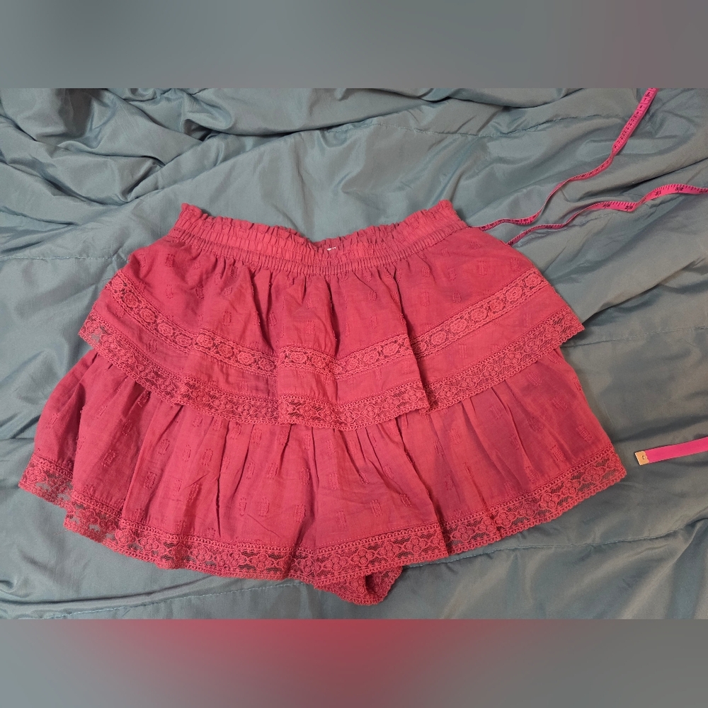 Altar'd State Pink Tiered Skirt